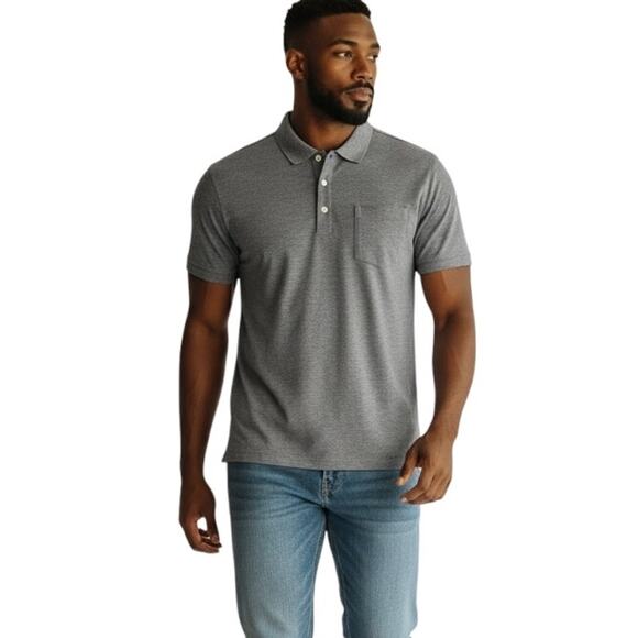 Peter Millar Other - Peter Millar Men's Golf Polo Shirt L Heather Gray Short Sleeve Sport 1/4 Button